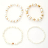 Classy Pearl Heart Bracelet Set