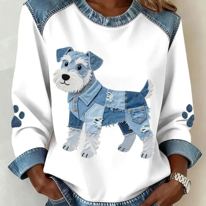 Lola | Dog Patchwork Sweatshirt - Velvet Haven
