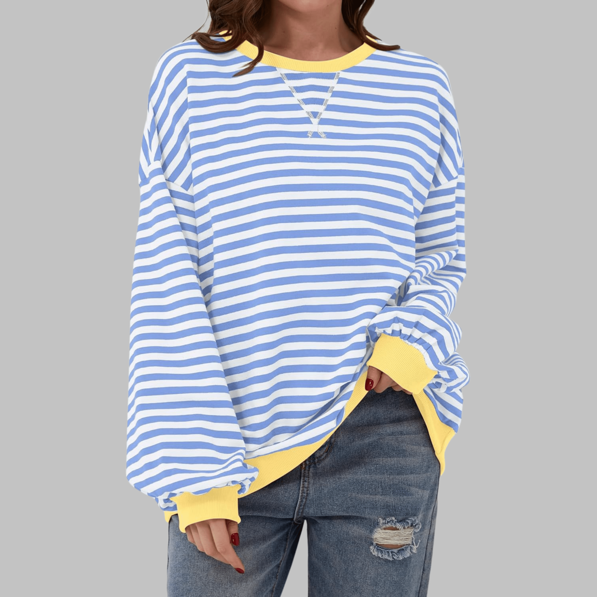 Luka | Casual Striped Sweatshirt - Velvet Haven