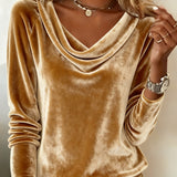 Margaret | Luxurious Velvet Drape-Neck Top
