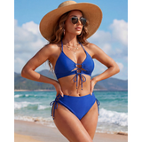 Nadia | Halterneck Push-Up Bikini Set with Tie-Front Detail