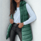 Rain | Casual Sleeveless Hood Long Puffer Vest - Velvet Haven
