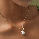 Elegant Golden Pearl Necklace