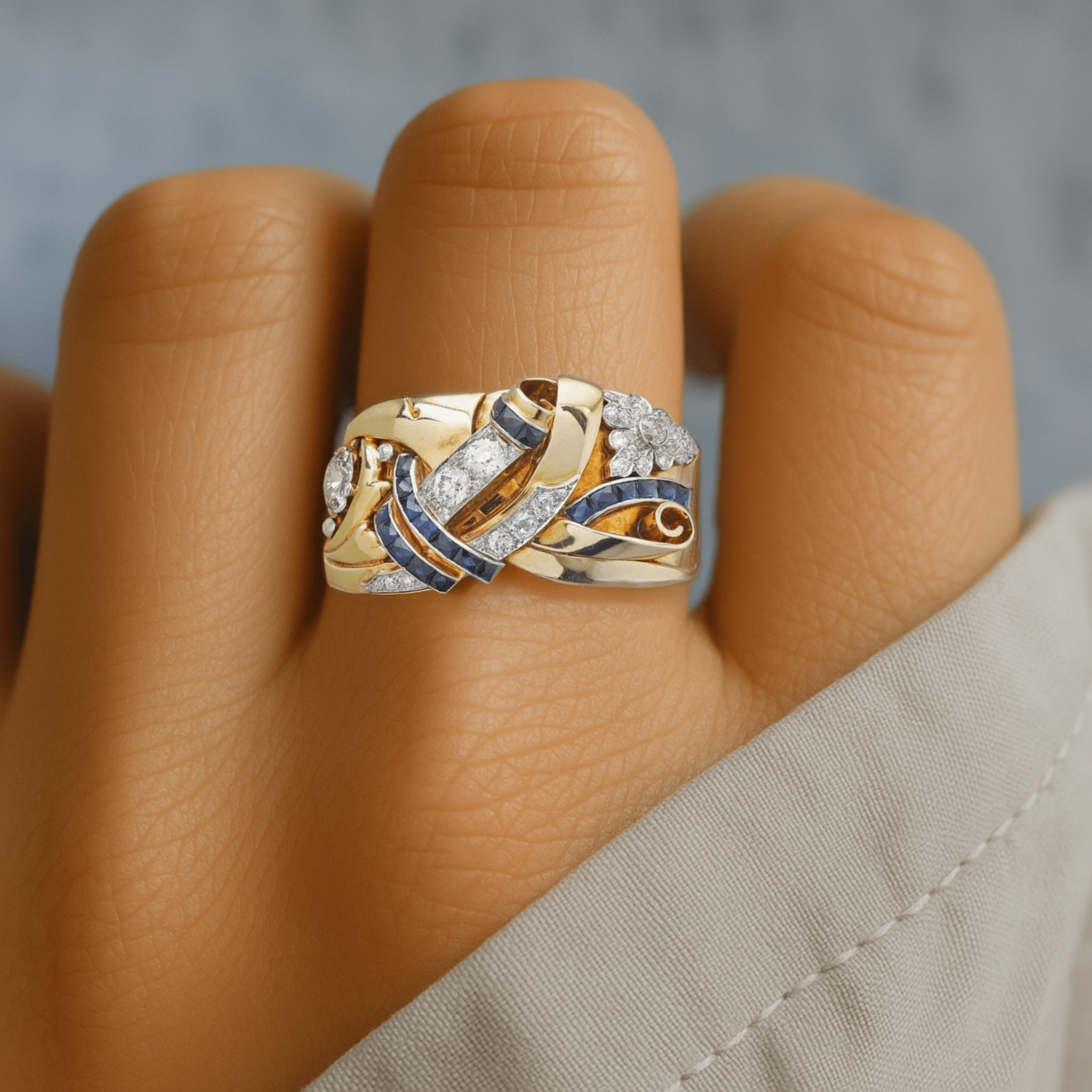 Gold Vintage Zirconia Ring - Velvet Haven