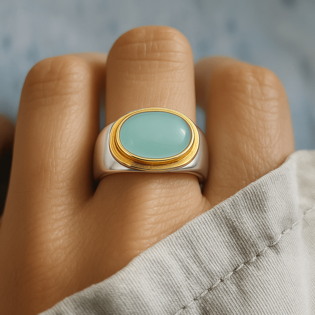 Vintage Green Moonstone Ring - Velvet Haven