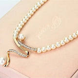Natural Pearl Jewelry Set: Necklace and Earrings