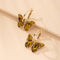 Gold Multicolor Butterfly Hoop Earrings - Velvet Haven