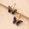 Gold Multicolor Butterfly Hoop Earrings - Velvet Haven