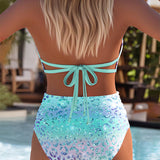 Hester | Ring-Detail Ombré Halterneck Bikini Set