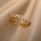 Gold Plated Chain Link Crystal Ring - Velvet Haven