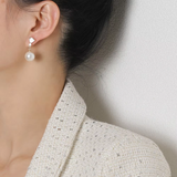 Chic Silver Pearl Earrings