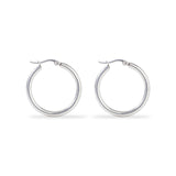 Polished Silver Classic Hoop Earrings