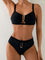 Anne | High-Waisted Bikini Set with Gold U-Detail - Velvet Haven