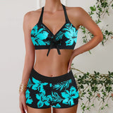 Linda | Floral Print Bikini Set with Boy Shorts