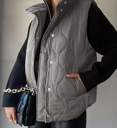 Darcy | Chic Lightweight Button-Up Puffer Vest