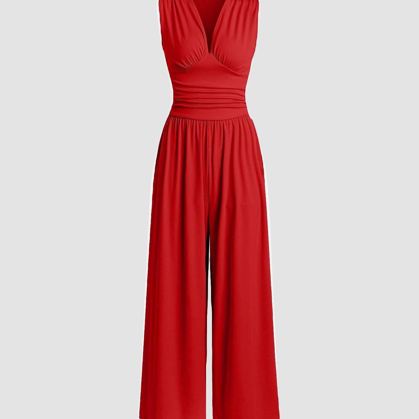 Lucy | Chic Sleeveless Wide-Leg Jumpsuit - Velvet Haven