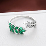 Antique Green Leaf Ring