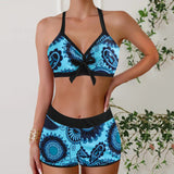 Linda | Floral Print Bikini Set with Boy Shorts