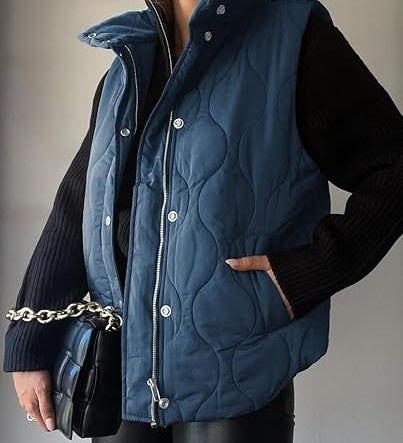 Darcy | Chic Lightweight Button-Up Puffer Vest