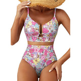 Saar | Sculpting Printed High-Waisted Bikini Set