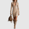 Harper | Slim Suede Midi Dress - Velvet Haven