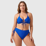 Nadia | Halterneck Push-Up Bikini Set with Tie-Front Detail