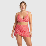 Kiki | Gingham Bikini Set with Wrap Skirt and Built-In Bottoms