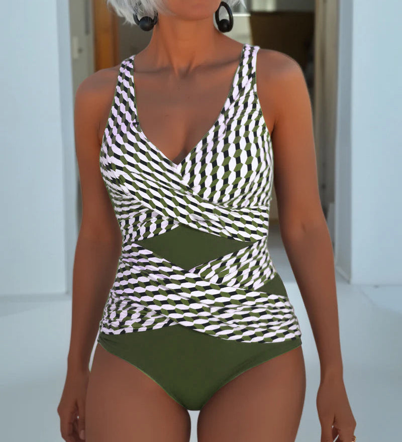 Wendy | Wrap-Front Cross-Detail Swimsuit