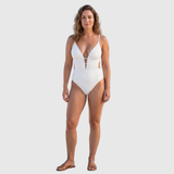 Silvie | Plunge Neck Swimsuit with Cross-Back Details