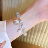 Beaded Bracelet with Lucky Cat Pendant