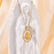 Gold Mary Oval Pendant Necklace - Velvet Haven