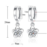 Sterling Silver Purple and White Zircon Earrings