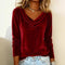 Margaret | Luxurious Velvet Drape-Neck Top - Velvet Haven