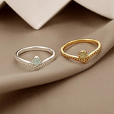 Elegant Gold Waterdrop Opal Crown Ring