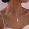 Gold Mary Oval Pendant Necklace - Velvet Haven