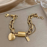 Timeless White Gold Heartened Chunky Bracelet