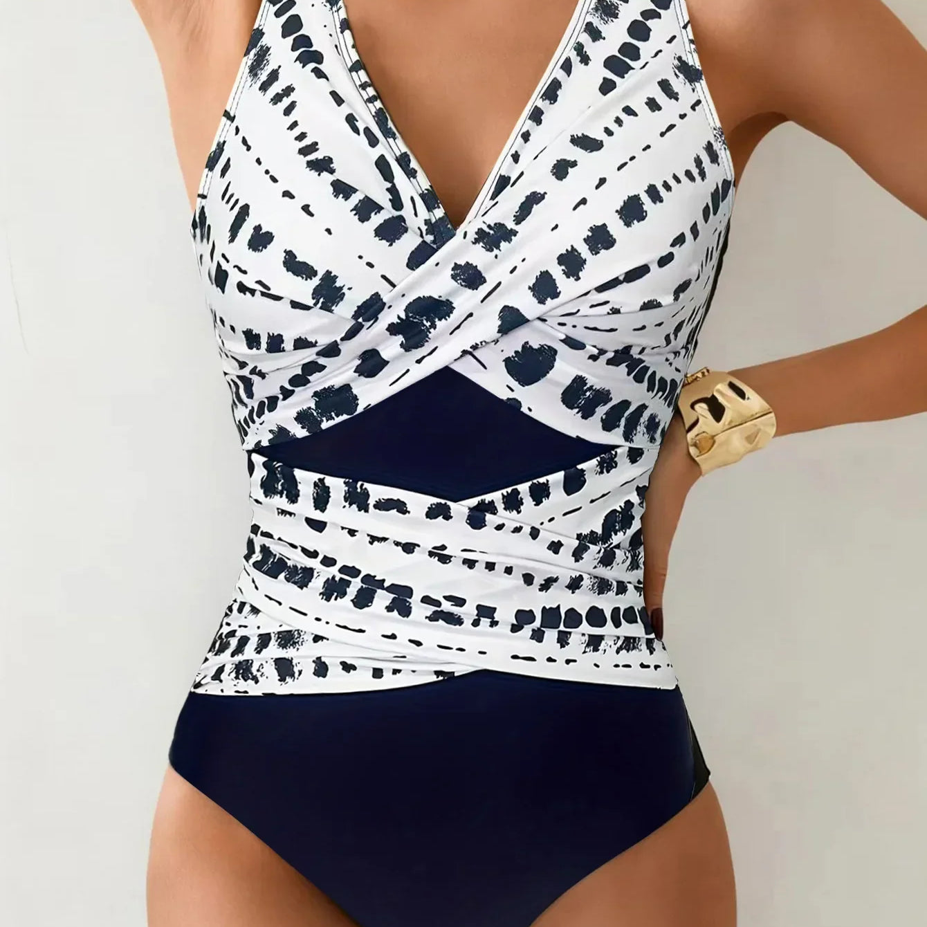 Annelies | Tummy Control Swimsuit with Wrap V-Neckline - Velvet Haven