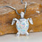 Vintage Gold Green Fire Opal Turtle Pendant Necklace - Velvet Haven