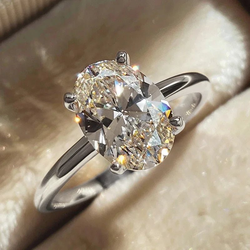 Elegant Oval Crystal Promise Ring - Velvet Haven