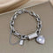 Timeless White Gold Heartened Chunky Bracelet - Velvet Haven