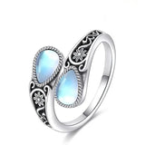 Elegant Moonstone Flower Ring