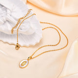 Gold Mary Oval Pendant Necklace