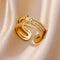 Golden Double Band Chain Ring - Velvet Haven
