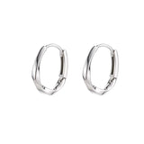 Sterling Silver Round Inlaid Earrings