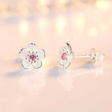 Zircon Flower Stud Earrings