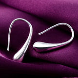 Sterling Silver Water Drop Hoop Earrings