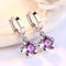 Sterling Silver Purple and White Zircon Earrings - Velvet Haven