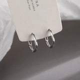 Sterling Silver Round Inlaid Earrings