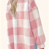 Martine | Stylish Plaid Fleece Jacket