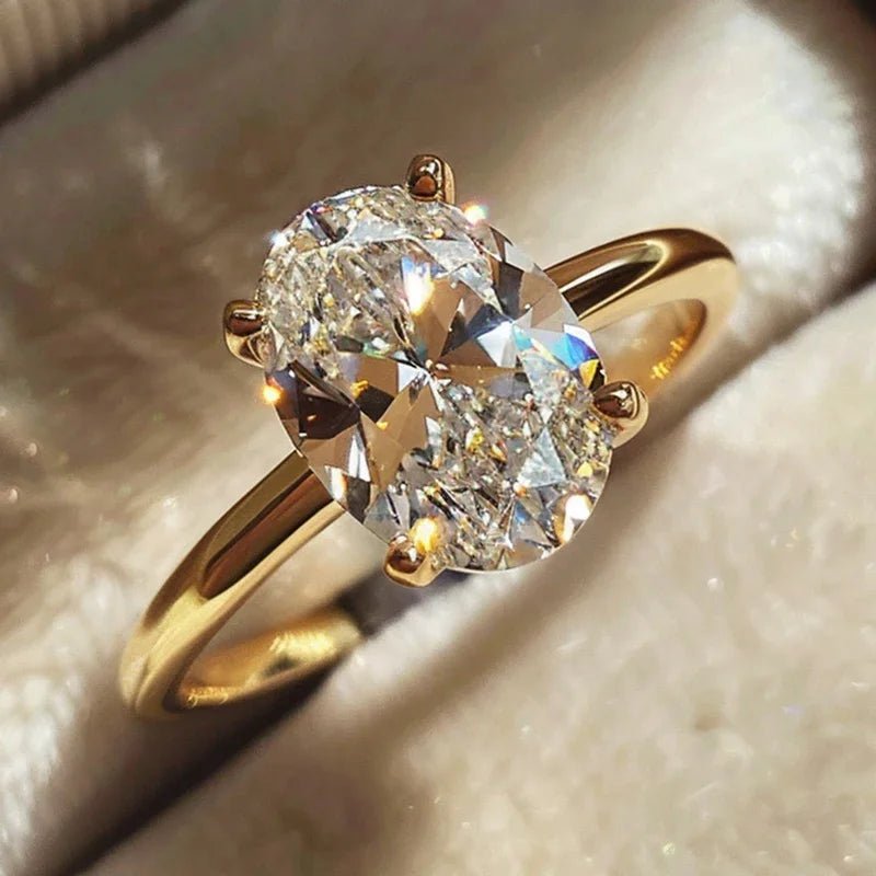 Elegant Oval Crystal Promise Ring - Velvet Haven